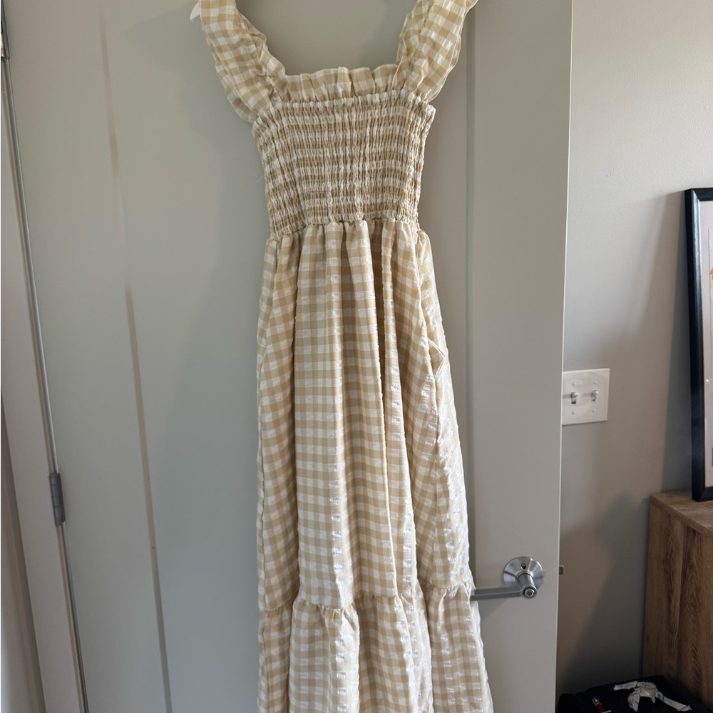 Yellow Gingham Maxi Dress